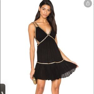 Free People Size Large Shine Marisol Mini Dress. Black NWT!